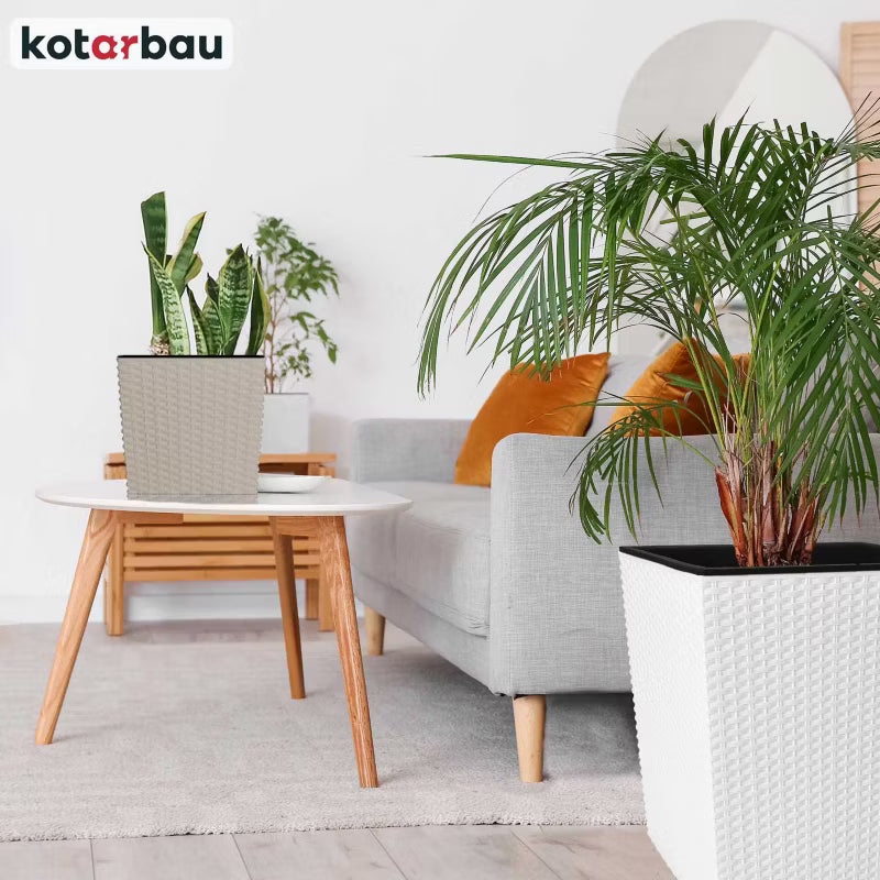 Havekrukke Rattan 20x20 cm Mocca 2 Stk.