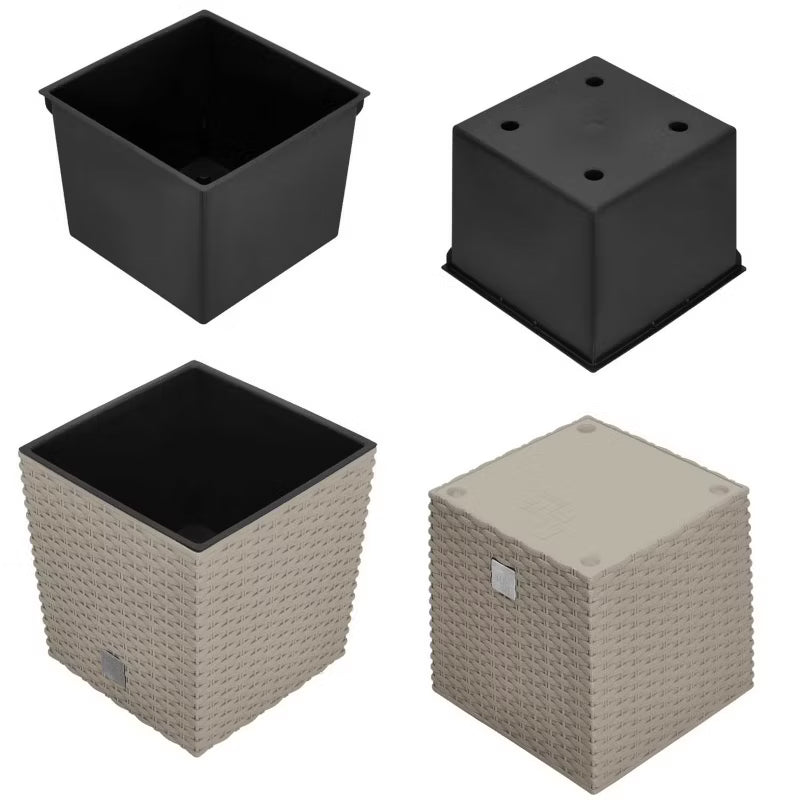 Havekrukke Rattan 20x20 cm Mocca 2 Stk.