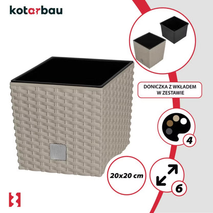 Havekrukke Rattan 20x20 cm Mocca 2 Stk.
