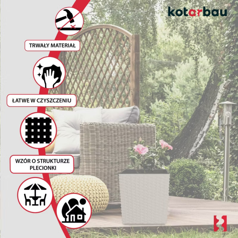 Havekrukke Rattan 20x20 cm Mocca 2 Stk.