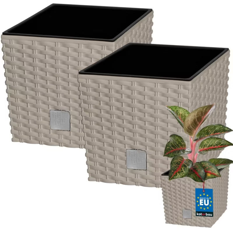 Havekrukke Rattan 20x20 cm Mocca 2 Stk.