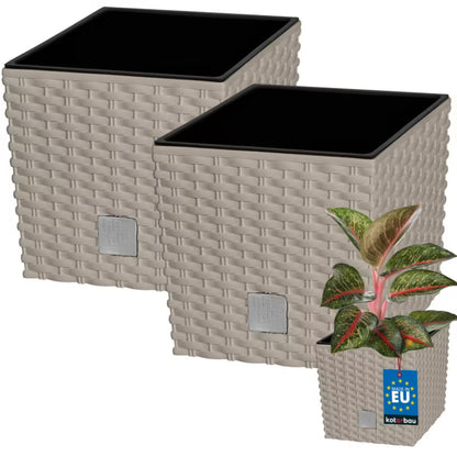 Havekrukke Rattan 20x20 cm Mocca 2 Stk.