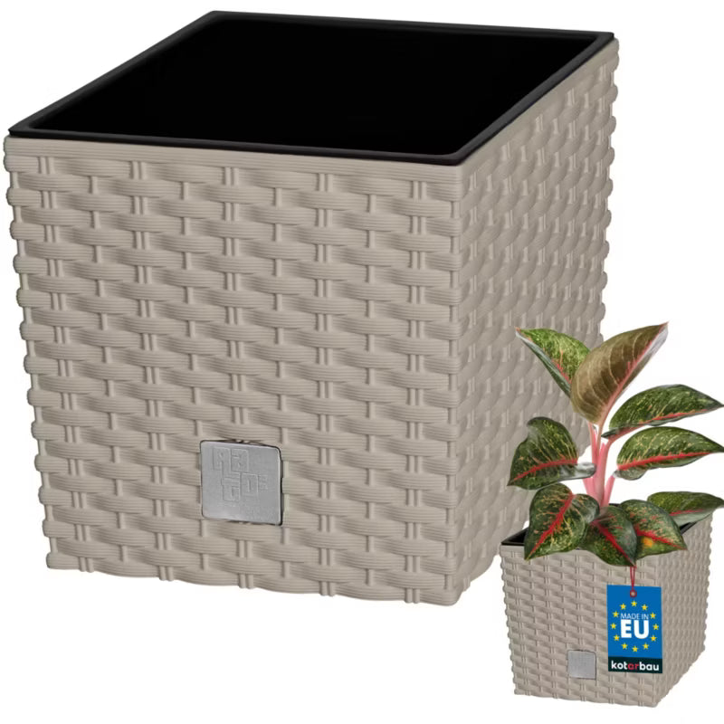 Havekrukke Rattan 20x20 cm Mocca med Indsats