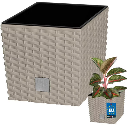 Havekrukke Rattan 20x20 cm Mocca med Indsats