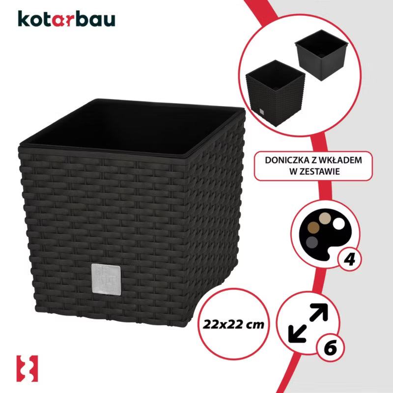 Havekrukke Rattan 22x22 cm Umbra med Indsats