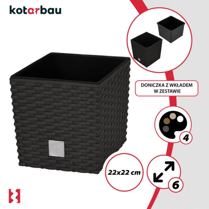 Havekrukke Rattan 22x22 cm Umbra med Indsats