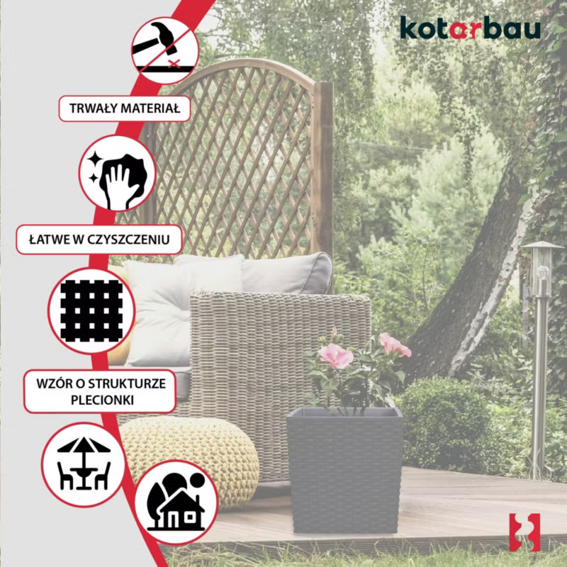 Havekrukke Rattan 22x22 cm Umbra med Indsats
