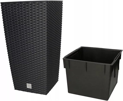 Havekrukke Rattan 29x29 cm Antracit med Indsats