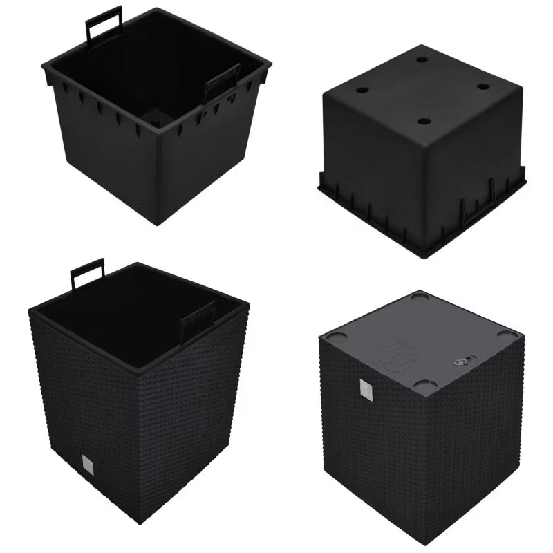 Havekrukke Rattan 32x32 cm Antracit 2 Stk.