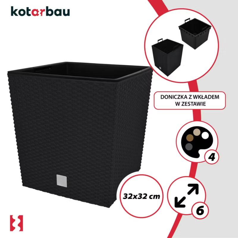 Havekrukke Rattan 32x32 cm Antracit 2 Stk.