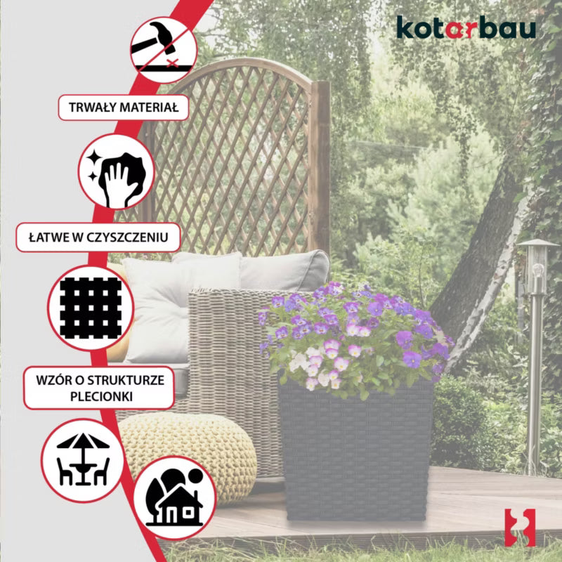 Havekrukke Rattan 32x32 cm Antracit 2 Stk.