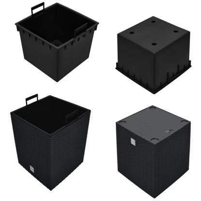 Havekrukke Rattan 40x40 cm Antracit med Indsats