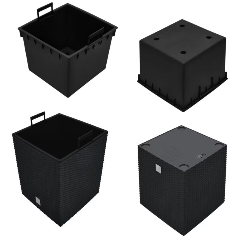 Havekrukke Rattan 40x40 cm Antracit med Indsats