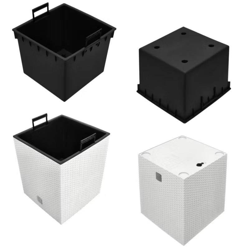 Havekrukke Rattan 40x40 cm Hvid med Indsats