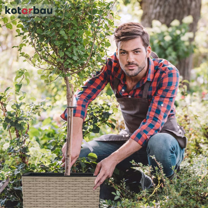 Havekrukke Rattan 40x40 cm Mocca med Indsats