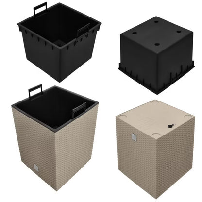 Havekrukke Rattan 40x40 cm Mocca med Indsats