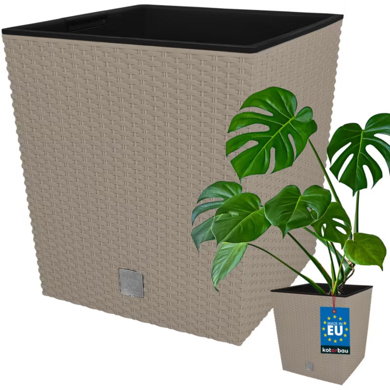 Havekrukke Rattan 40x40 cm Mocca med Indsats