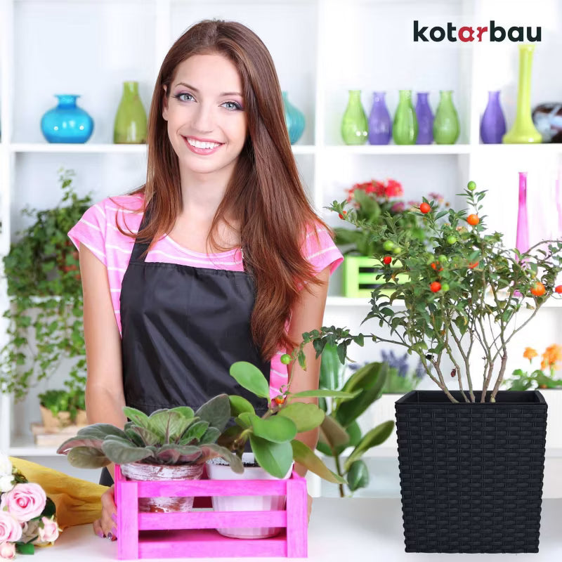 Havekrukke Rattan Look 20x20 cm Antracit 2 Stk.