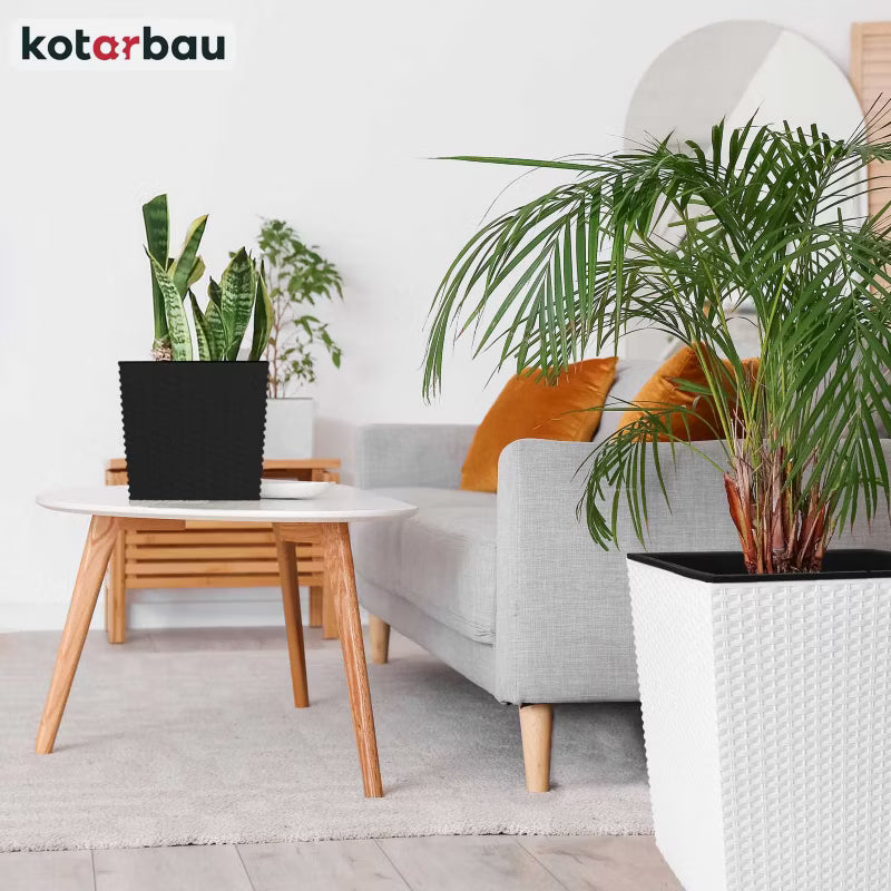 Havekrukke Rattan Look 20x20 cm Antracit 2 Stk.