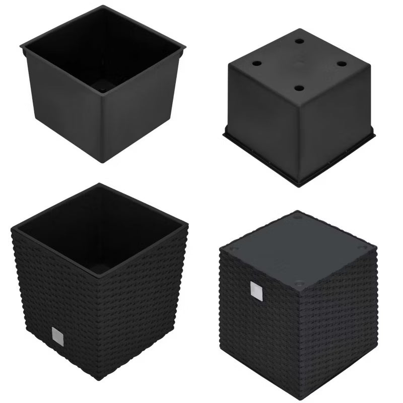 Havekrukke Rattan Look 20x20 cm Antracit 2 Stk.