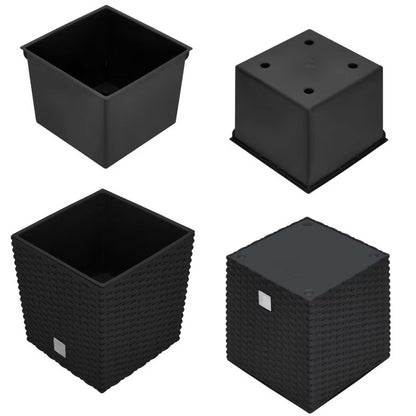 Havekrukke Rattan Look 20x20 cm Antracit 2 Stk.