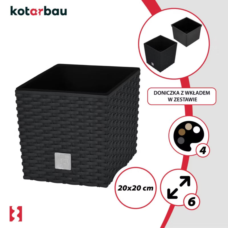 Havekrukke Rattan Look 20x20 cm Antracit 2 Stk.