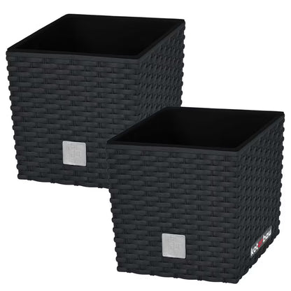 Havekrukke Rattan Look 20x20 cm Antracit 2 Stk.