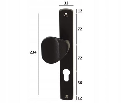 Havelågegreb Diana 72 mm Sort Aluminium