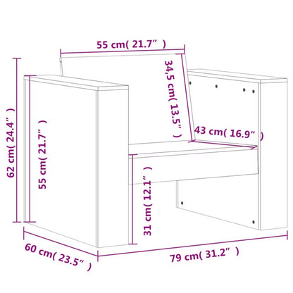 Havelænestol 79x60x62 cm Brun Træ | WM-832368