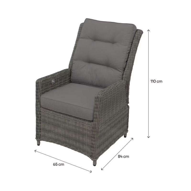 Havelænestol Emali 65x86x106 cm Justerbar Brun Aluminium