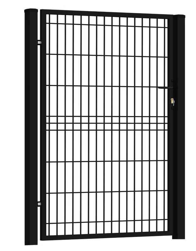 Havelåge med Stolper 100x150 cm Sort Stål | 5903641454391