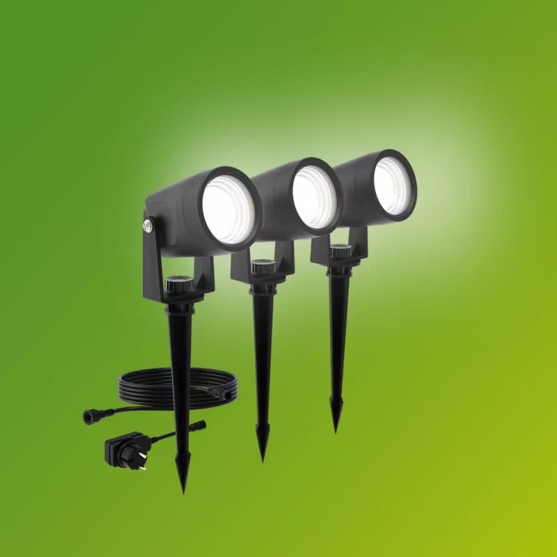 Havelampe LED Reuel 1,5W 2700K Sort 3 Stk.
