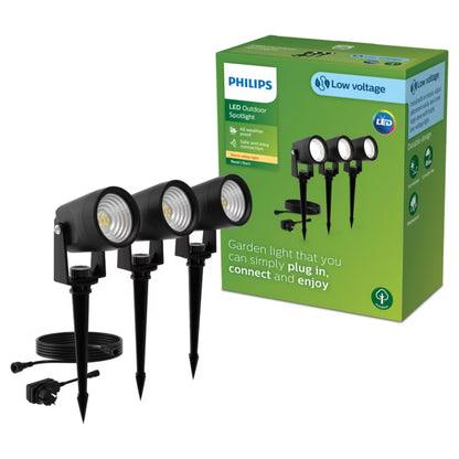 Havelampe LED Reuel 1,5W 2700K Sort 3 Stk.
