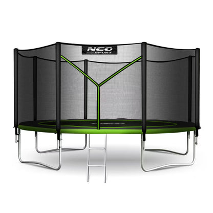 Havelavet Trampolin 374 cm Grøn med Stige og Sikkerhedsnet