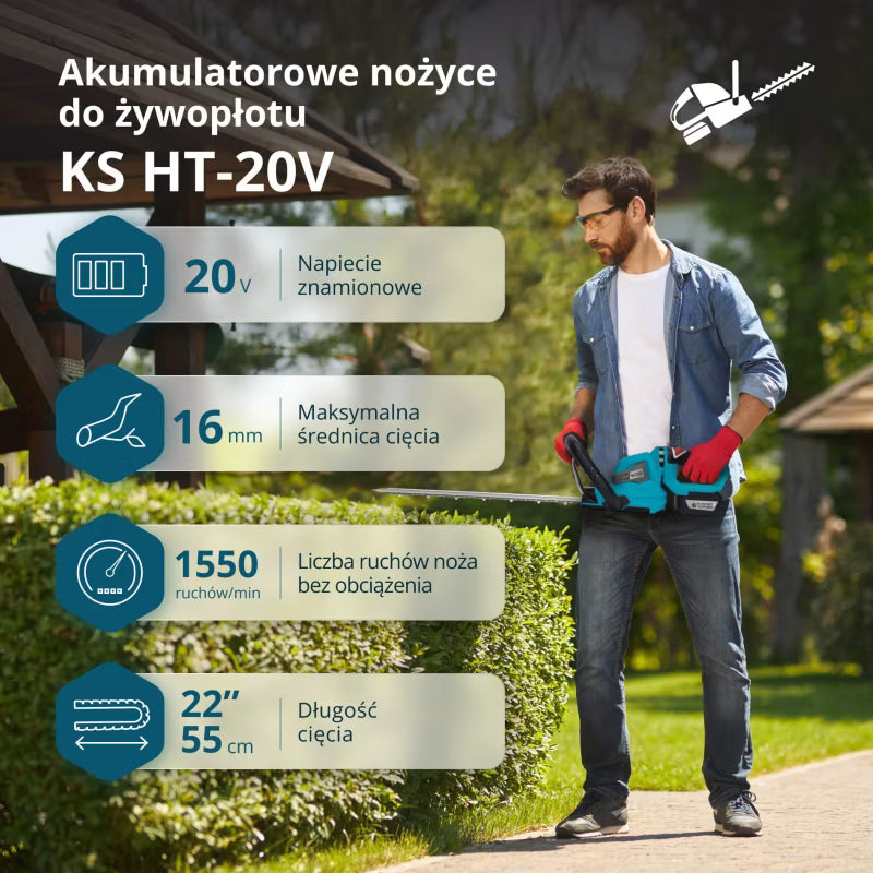 Havemaskinesæt Hækkeklipper og Løvsuger 20V KS LBV-HT-SET