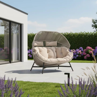 Havemøbel Dobbelt Lænestol Hola 146x100x142 cm Beige