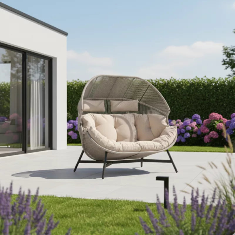 Havemøbel Dobbelt Lænestol Hola 146x100x142 cm Beige