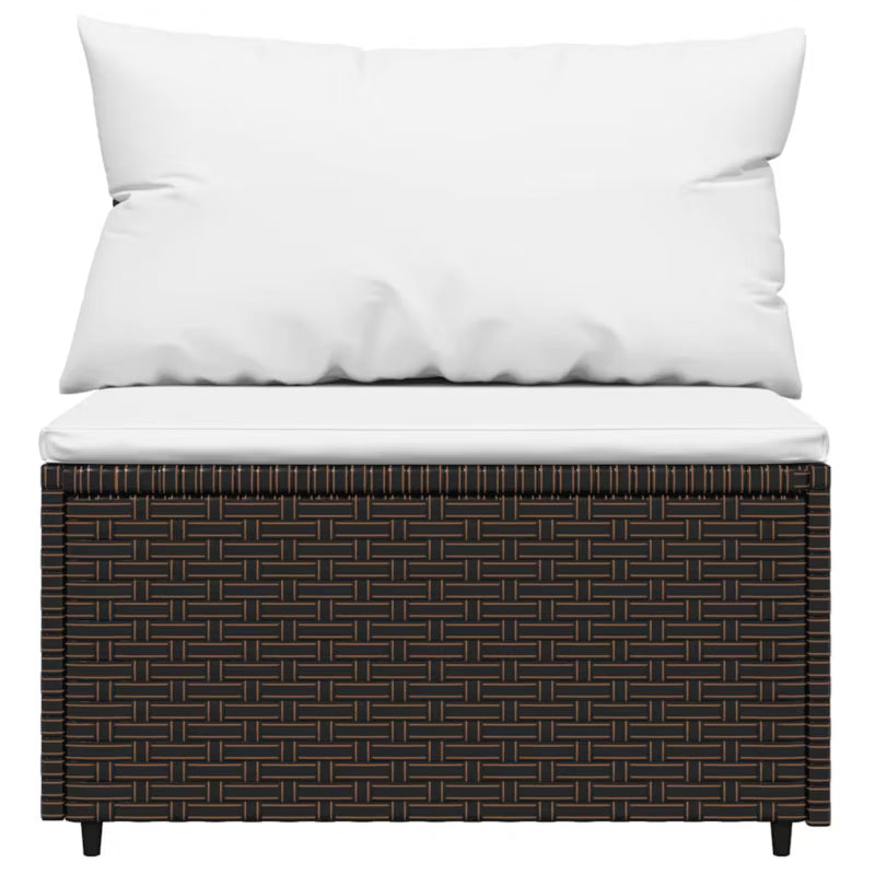 Havemøbel Modulsofa 63x63 cm Brun med Creme Hynder 2 Stk