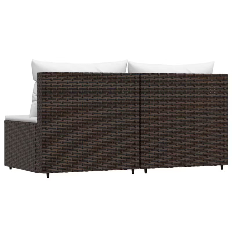 Havemøbel Modulsofa 63x63 cm Brun med Creme Hynder 2 Stk
