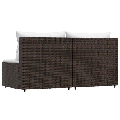 Havemøbel Modulsofa 63x63 cm Brun med Creme Hynder 2 Stk