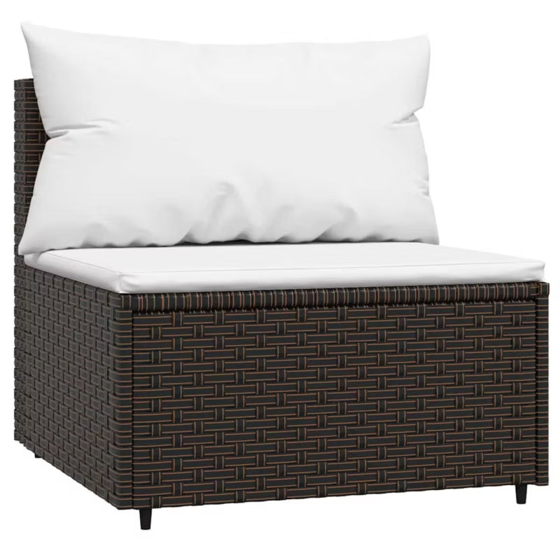 Havemøbel Modulsofa 63x63 cm Brun med Creme Hynder 2 Stk