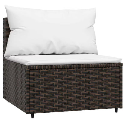 Havemøbel Modulsofa 63x63 cm Brun med Creme Hynder 2 Stk