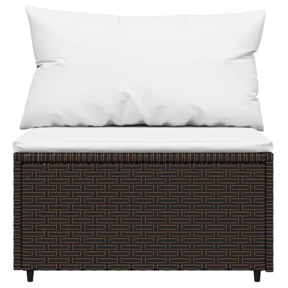 Havemøbel Modulsofa 63x63 cm Brun med Creme Hynder 2 Stk