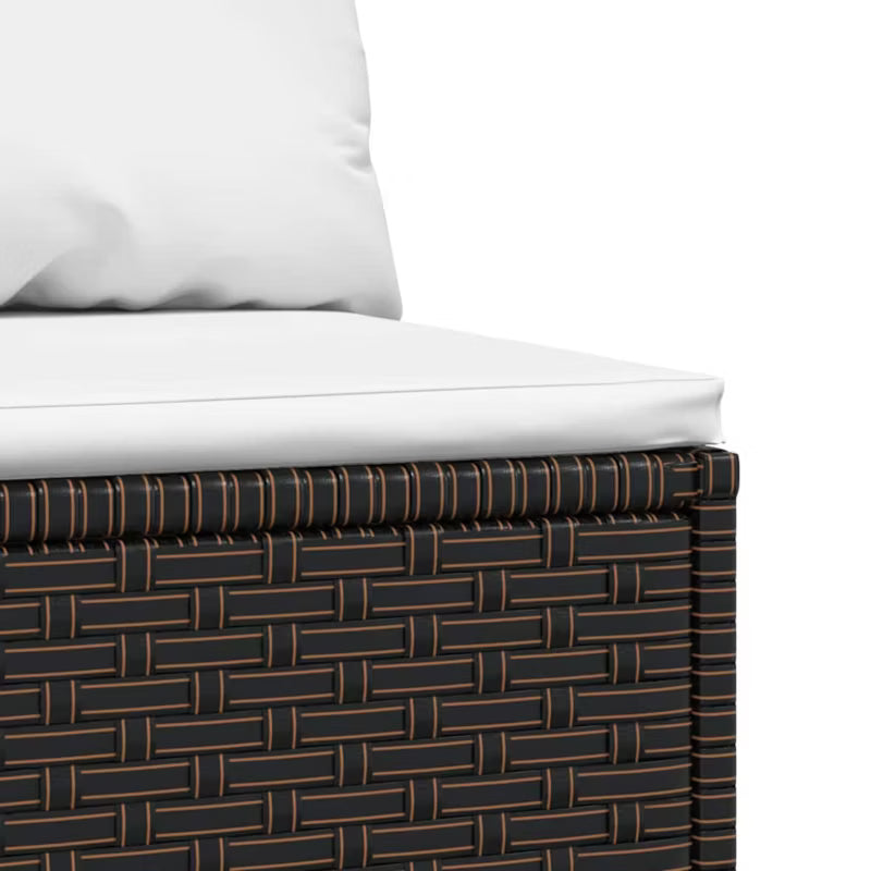 Havemøbel Modulsofa 63x63 cm Brun med Creme Hynder 2 Stk