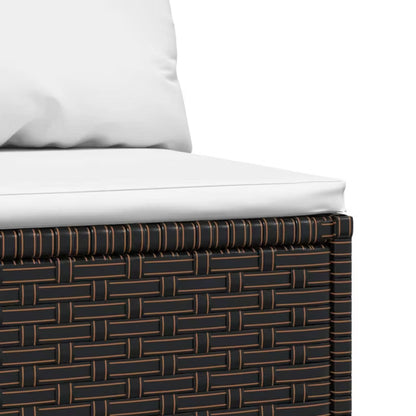 Havemøbel Modulsofa 63x63 cm Brun med Creme Hynder 2 Stk