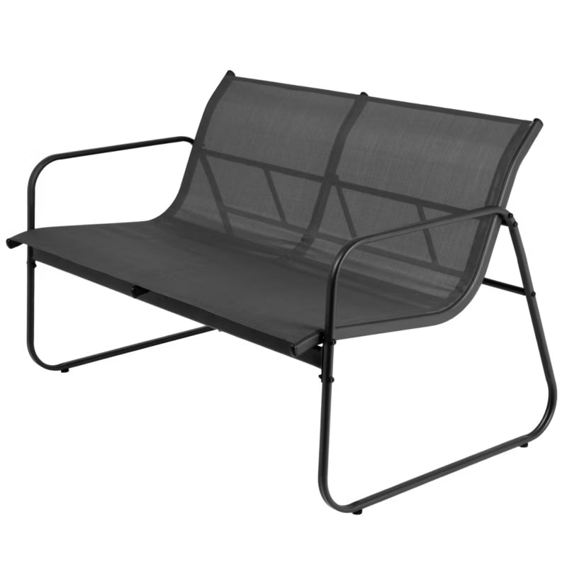 Havemøbelsæt 4 Dele med Sofa og Bord Sort Stål