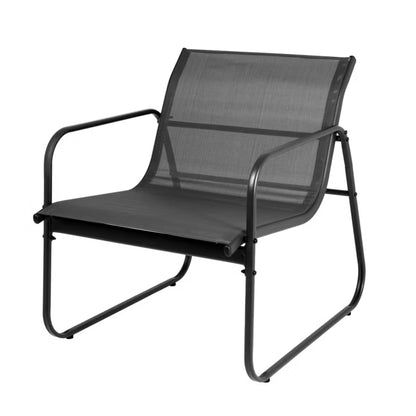 Havemøbelsæt 4 Dele med Sofa og Bord Sort Stål