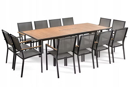 Havemøbelsæt Barcelona 179-238x100 cm Antracit 12 Personer