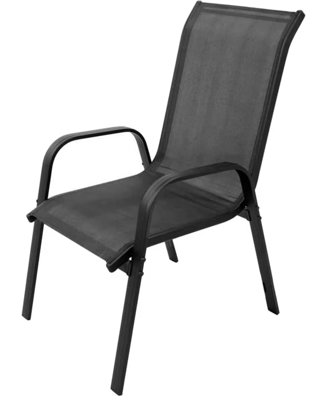 Havemøbelsæt Bord Ø60 cm Glas med 4 Stole Mørkegrå
