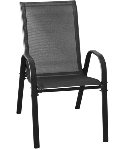 Havemøbelsæt Bord Ø60 cm Glas med 4 Stole Mørkegrå